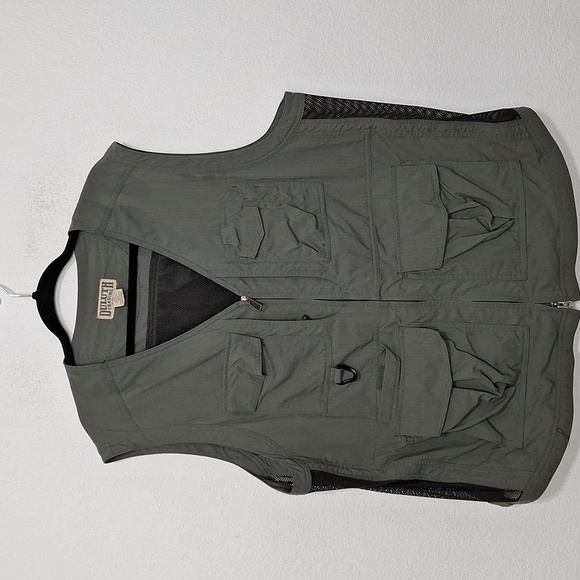Duluth Trading Co Mens Green V-Neck Full Zip Vented Utility Fishing Vest Size XL - Picture 1 of 11